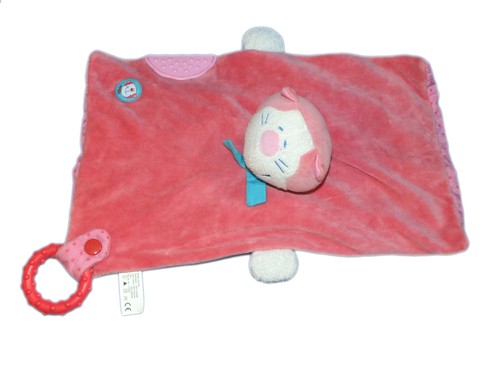 Doudou plat chat rose haba - chat,