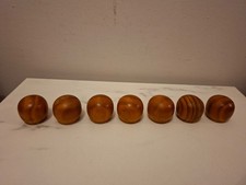 7 poignées boutons bois