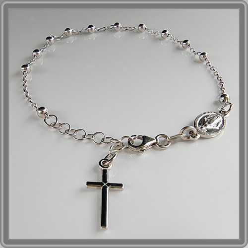 Bracelet rosario argent 925 - argent,