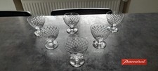 6 ANTIQUE SMALL BACCARAT CRYSTAL WALKING GLASSES MODEL PARIS 1920s
