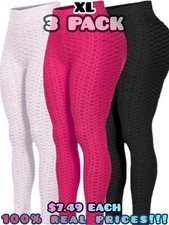 3 Pack Women's Leggings High Waist Scrunch Booty Push Up Butt Lifting Yoga Pants