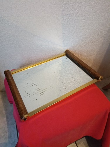 Plateau miroir verre poignées - miroir,
