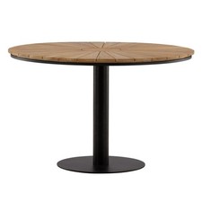 Table de Jardin Ronde en Teck "Croft" 120cm Noir