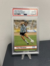 1993 Fax Pax World Of Sport Soccer #21 Diego Maradona PSA 10 GEM MINT Pop 120Qty