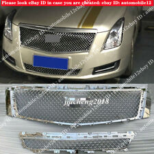 For 2013-2017 XTS Cadillac Chrome Front Mesh Bumper Grilles Upper & Lower Grille