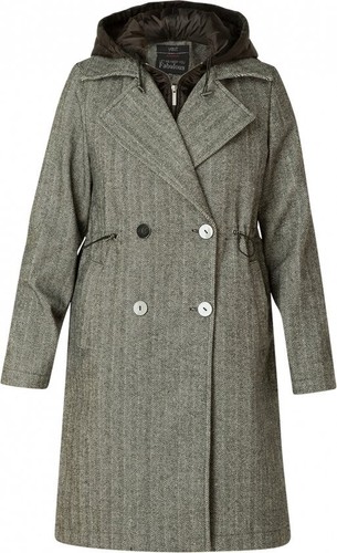 Manteau chevrons gris et - manteau,