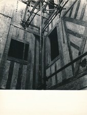Half-timbered scaffolding photo photography work c. 1950 architecture
