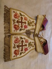 Ancienne ETÔLE Blanche/Brodée Entièrement Roses /debut XXÈME/NO CHASUBLE/NO AUBE