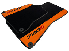 Floor Mats For McLaren 720S 2017-2022 Black Tailored Carpets Orange Alcantara