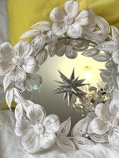Miroir Couronne fleurs perles