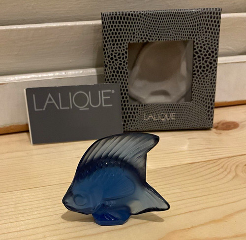 Lalique cachet poisson - cachet, bleu