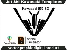Jet Ski templates Kawasaki 550 SX Vector Format Ai Cdr Ready for design J2
