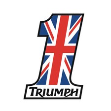 Sticker plastifié NUMBER ONE UNION JACK Triumph Street Speed - 9cm x 6,5cm