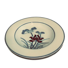 Fitz & Floyd Lotus Bleu Rim Soup Bowls Lot of 2 Bowls Japan