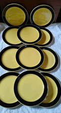 11 Assiettes Dessert Villeroy Et Boch Mettlach  modèle Biarritz Jaune Et Noir