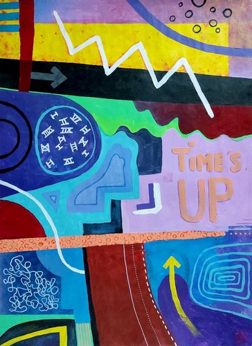 Peinture abstraite time s - -, time's