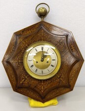 Antique Octagonal Oeil-de-Boeuf Inlaid Wall Clock ~ Nessalc ?Rosewood?