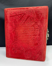 Antique Red Velvet Victorian Family Photo Album w/ Cabinet Cards CDVs 1800s