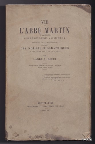 Rouet vie abbé martin agde - vie,