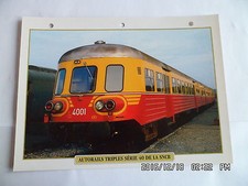 CARTE FICHE TRAIN AUTORAILS TRIPLES SERIE 40 DE LA SNCB