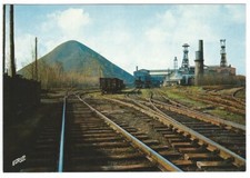 CPSM LA MINE EN ACTIVITE, mining landscape HBL, heap and easels, Sarreguemines