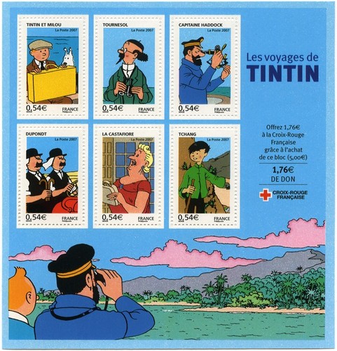 Timbre france 109 tintin - timbre, bf