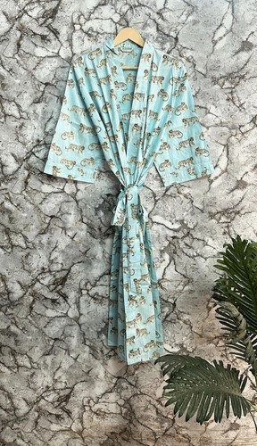 Robe coton longue kimono - coton,