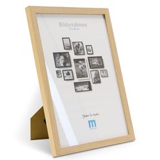 Cadre photo A4 moderne et intemporel, en MDF naturel pour de grandes photos e...