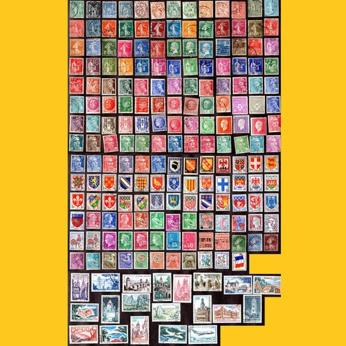 Lot 200 timbres poste - timbres,
