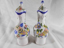 PAIR OF ST CLEMENT KELLER ET GUERIN FAIENCE OILER / VINEGAR PAN