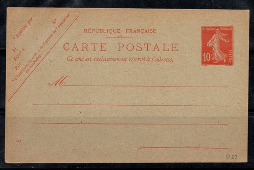 France 1907 entiers postaux - entiers,