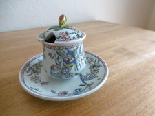 Moutardier faience gien - moutardier, decor