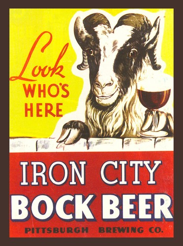 Iron city bock beer label - bock,