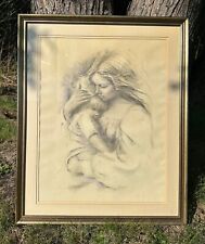 Print of  hand drawn drawing "Mother's Love" by famed artist Marilynn Zapp