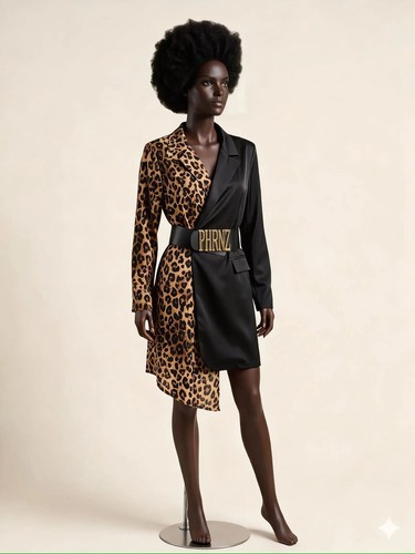 Leopard print black - black, blazer