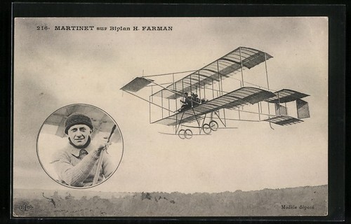 Martinet sur biplan farman - martinet,