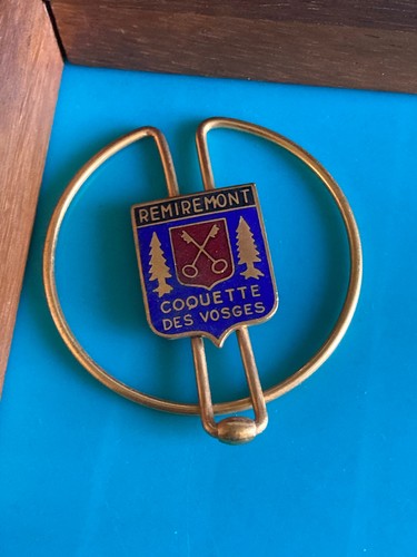 Blason ancien emaillé - emaillé, pince