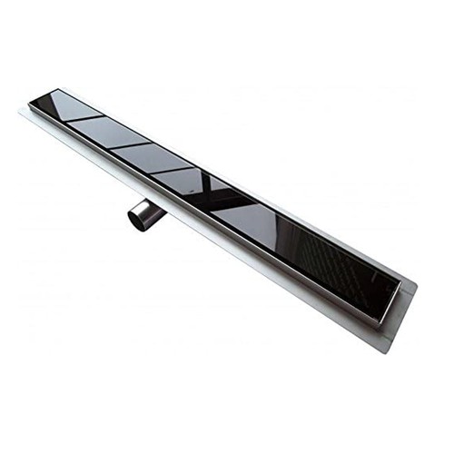 Caniveau douche verre noir - de,