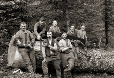 Woodcutter woodworkers forest trades - old photo repro deb. XXe