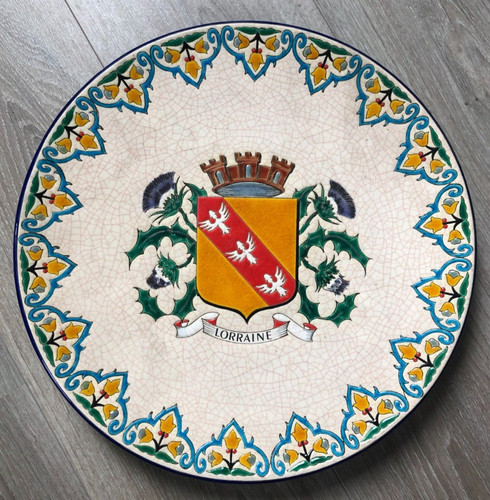 Grand plat emaux longwy - grand, blason