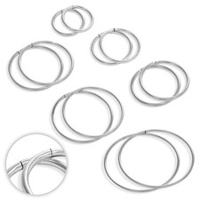 Boucles d'Oreilles Créoles Légères en Argent 925/1000 - 8 à 22mm