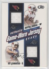 2002 Pacific Heads Up Game Worn Jersey Quads MarTay Jenkins Bill Gramatica #2