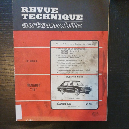 Revue technique renault - revue, 12