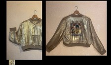 Veste zippée or brillante