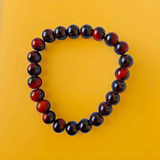 Bracelet En Perles Naturelles Oeil De Tigre Rouge