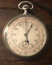 LIP chronographe Chronometre Circa 1930/1940 en argent art déco-Fonctionnel-