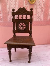 ANCIENNE RARE CHAISE BOIS BRETON POUR POUPEE CELLULOID BAMBINO BLEUETTE LOULOTTE