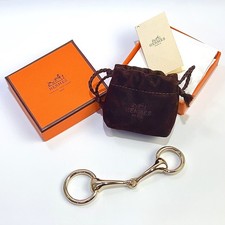 Bague écharpe HERMES ANNEAU DE CARRE MORS 2 Champagne plaqué or