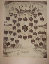 PHOTO Albumin France Photomontage Mosaic 39X58cm 1903 Military INFANTRY