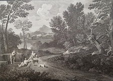 Paysage idyllique par graveur